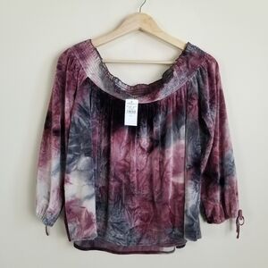 American Eagle Off Shoulder Velour Top Large NWT